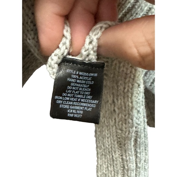 Cable Knit Turtleneck‎ Sweater Women's Long Sleeve Pullover Gray - Picture 5 of 8